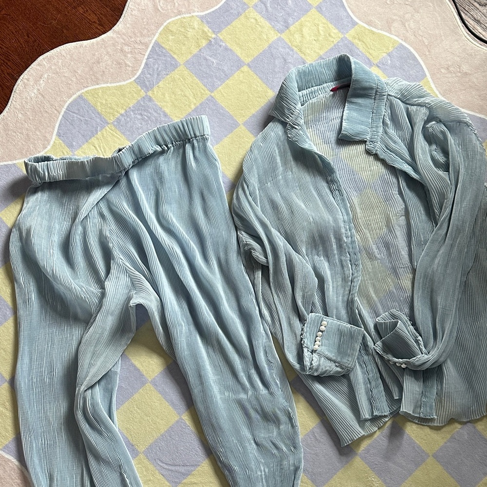 Light Blue Women's Pants & top Set